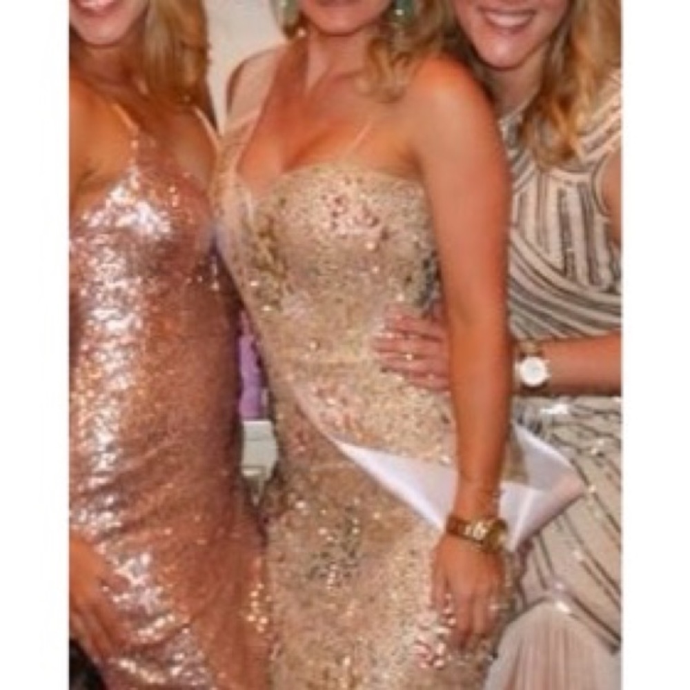 Badgley Mischka Gold Sequin Mini Dress